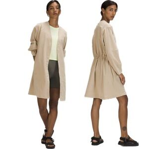 Lululemon Ventlight Snap Button Front Shirt Dress Trench 8 Nurse Labor Delivery